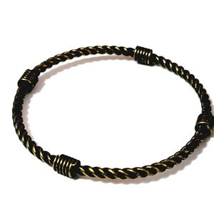 Edgy Bronze Tone Rope Bangle Bracelet Vintage Statement Structural Jewelry bn-1